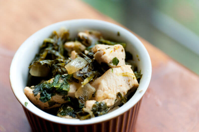 super fast chicken and spinach dinner